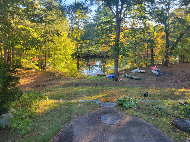 Fall scenery at the property with kayaks